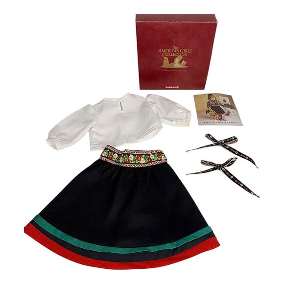 American Girl Kirsten Winter Outfit Skirt Blouse Hair Ties Pleasant Co 1993 Box - Picture 8 of 9